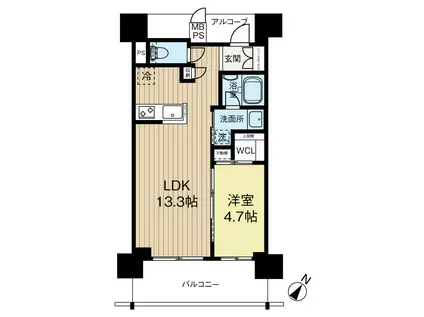 ワコーレ神戸北野坂LABEL(1LDK/11階)の間取り写真