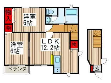 ハイムオリオンII(2LDK/2階)の間取り写真