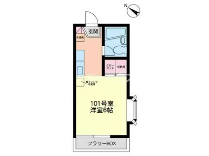 ドリームユーカリ(ワンルーム/1階)の間取り写真
