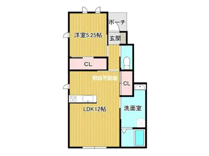 クロノスライハ(1LDK/1階)の間取り写真