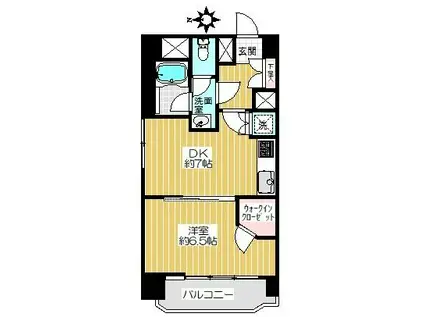 高円寺ダイヤモンドマンション(1DK/5階)の間取り写真