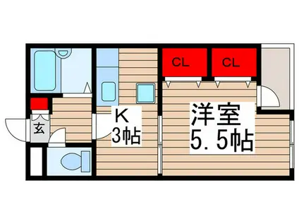セントビック津田沼(1K/2階)の間取り写真