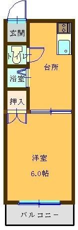 山本ビル(1K/6階)の間取り写真