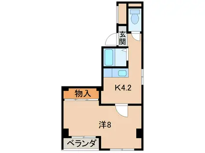 ヤマイチPLAZA大新(1K/4階)の間取り写真