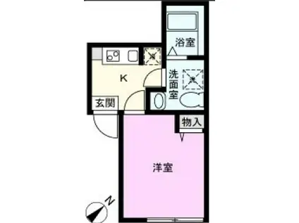 キャメル WARABI(1K/2階)の間取り写真