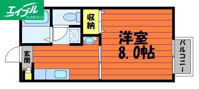 ニングル土倉B棟(1K/1階)の間取り写真