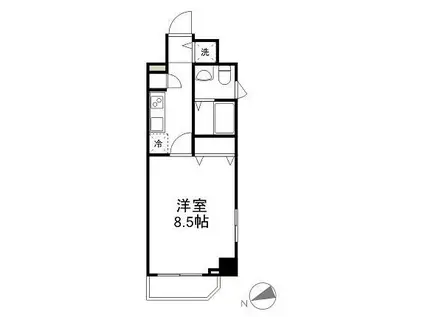ガーラ・ステーション新宿御苑前(1K/3階)の間取り写真
