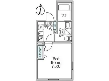 グランヴィル永福町(1K/4階)の間取り写真