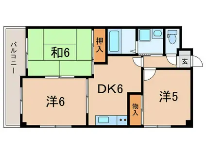 Sメゾン魚住(3DK/1階)の間取り写真