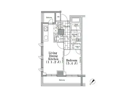 ONE ROOF FLAT TSUKISHIMA(1LDK/3階)の間取り写真