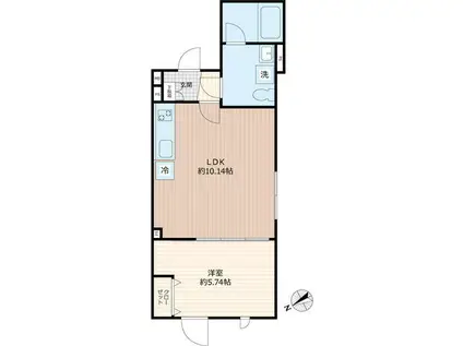 STRIPES用賀II(1LDK/3階)の間取り写真