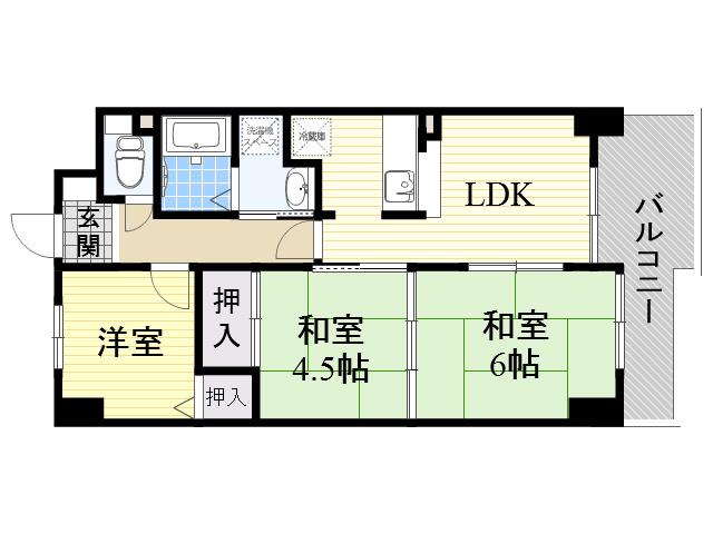 アーバンパーク関目(3LDK/7階)の間取り写真