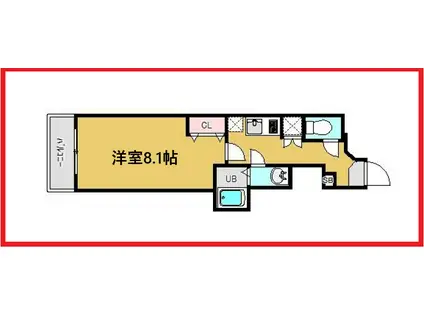 レオニス(1K/2階)の間取り写真