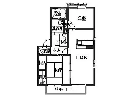 ライン大和C(2LDK/2階)の間取り写真