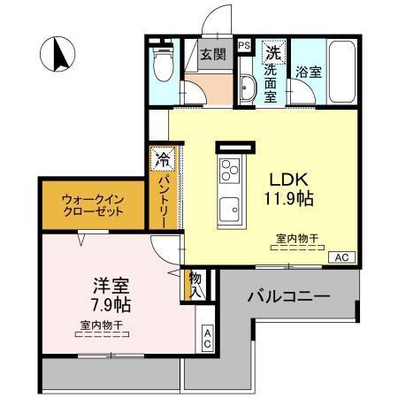 D-RADIANTE(1LDK/2階)の間取り写真