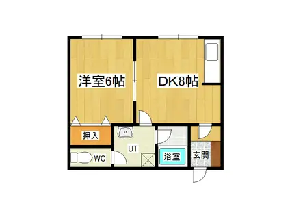 サンハイツ2(1LDK/1階)の間取り写真