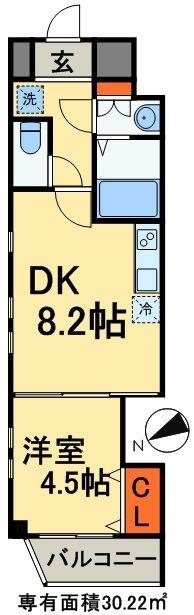 シャリマー ディス(1LDK/5階)の間取り写真