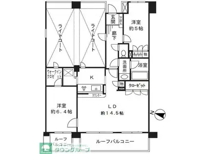 クリオ相模大野弐番館(2LDK/11階)の間取り写真
