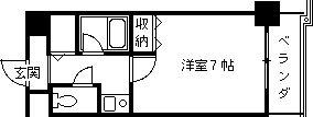 メルベーユ西宮(1K/4階)の間取り写真