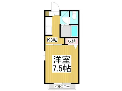 メゾンドラルクA・B棟(1K/1階)の間取り写真