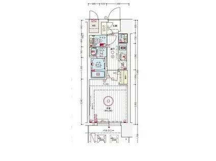 ザ・ウエストマークシティプレミアム(1K/3階)の間取り写真