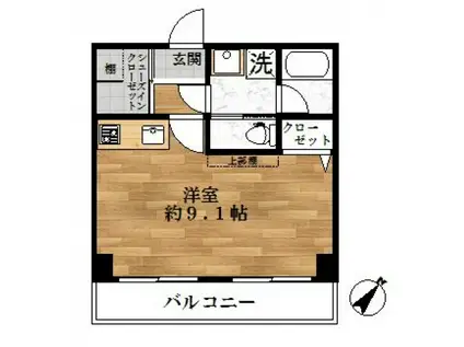 MKハイツ(ワンルーム/3階)の間取り写真