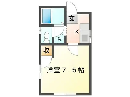 ブラン柏(1K/2階)の間取り写真