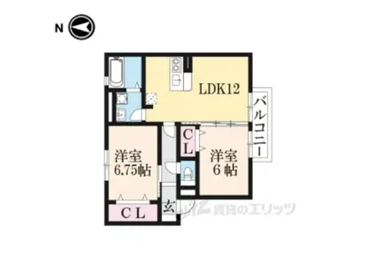 グランシャリオⅠ(2LDK/2階)の間取り写真