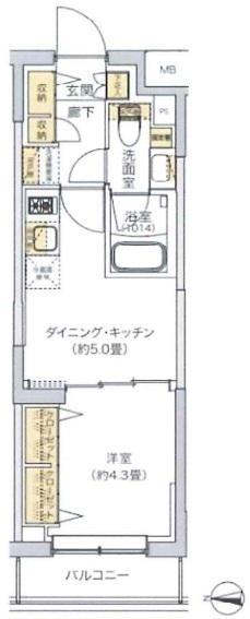 リビオメゾン湯島(1DK/3階)の間取り写真