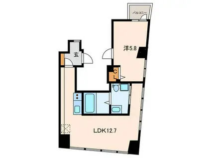 KUKAI TERRACE白金高輪(1LDK/10階)の間取り写真