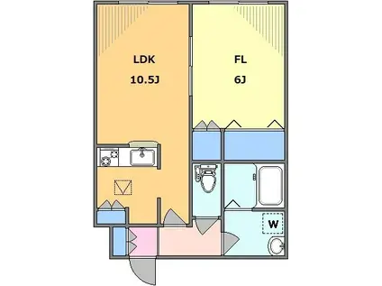 カーサカテナチオ(1LDK/1階)の間取り写真