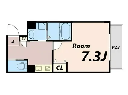AILE尼崎西(1K/7階)の間取り写真