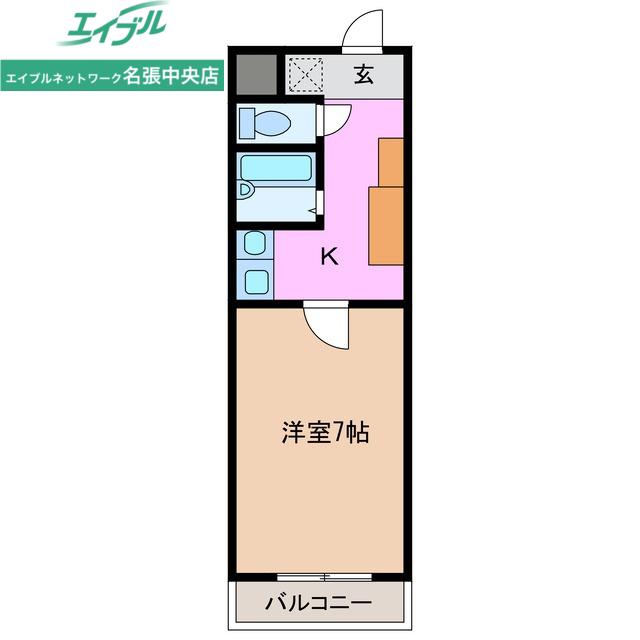 センエイハイツC(1K/3階)の間取り写真