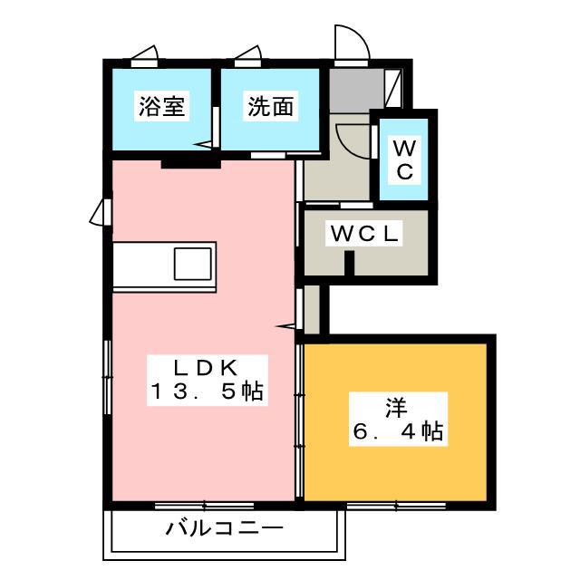ルミエールノア(1LDK/1階)の間取り写真
