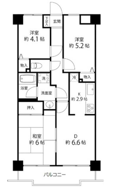 センチュリー浦和(3DK/5階)の間取り写真
