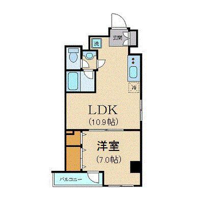 アーバイル日本橋水天宮(1LDK/7階)の間取り写真
