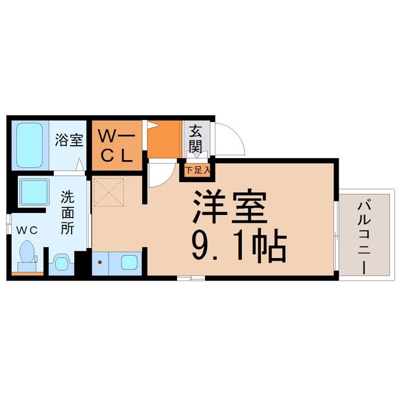 フォレスト・フォート(ワンルーム/3階)の間取り写真