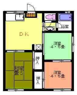 スプルース湘南台C(3DK/1階)の間取り写真