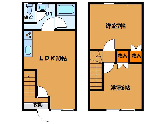 コーポ純5(2LDK/1階)の間取り写真