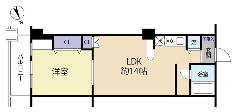マンション南熱海(1LDK/10階)の間取り写真