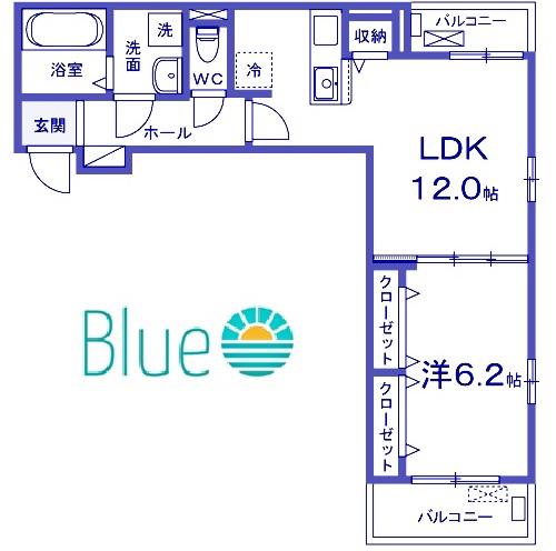 グリシーヌ(1LDK/2階)の間取り写真