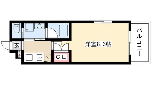 アールズコート明が丘(1K/5階)の間取り写真