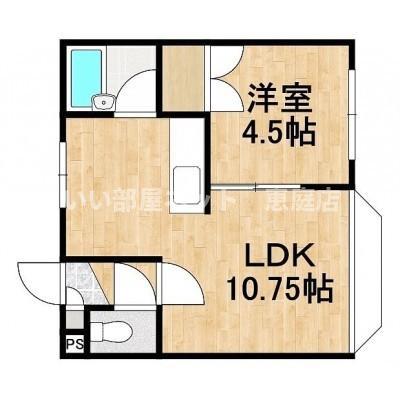 ベルメゾン(1LDK/2階)の間取り写真