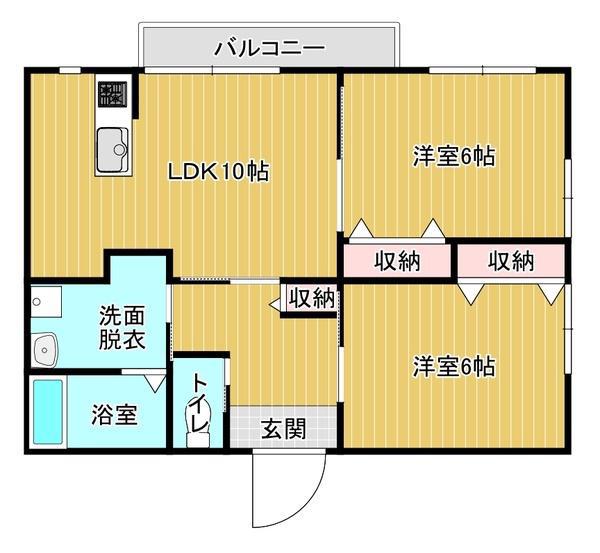 ライフステージ山野(2LDK/2階)の間取り写真