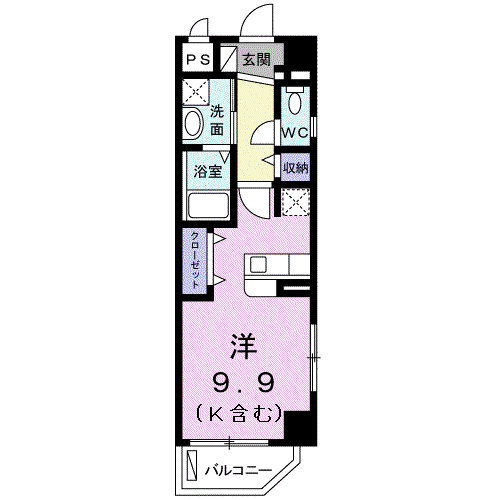 セレーノ銘苅(ワンルーム/7階)の間取り写真