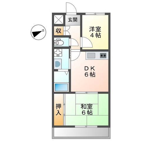 HIJIRIマンション(2DK/2階)の間取り写真