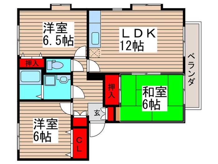 グラーツ弐番館(3LDK/2階)の間取り写真