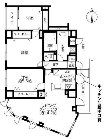プレジャーガーデン木場弐番館(3LDK/10階)の間取り写真