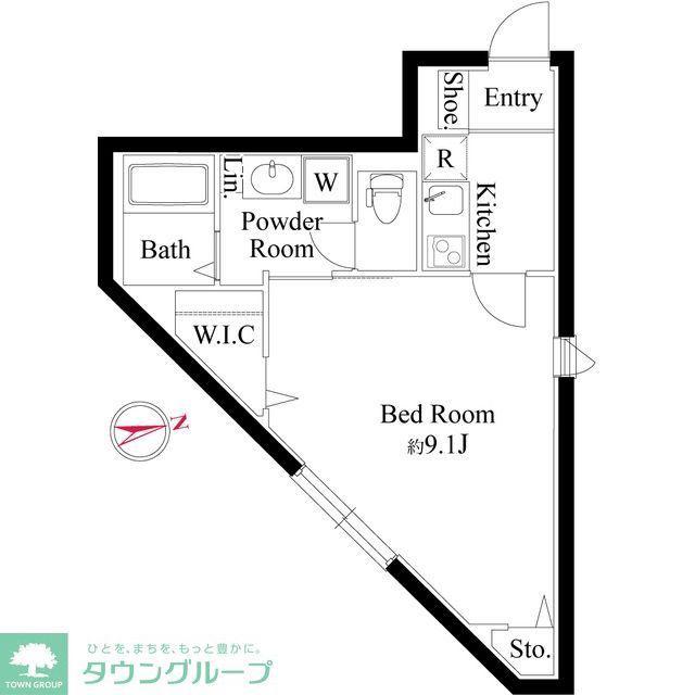 ザ・シティレジデンス新宿(1K/3階)の間取り写真