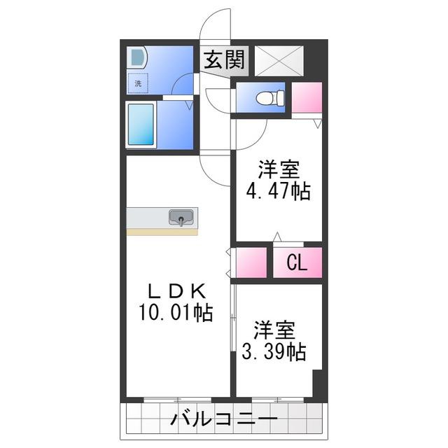 FREEDOM RESIDENCE 松原上田II(1SLDK/8階)の間取り写真